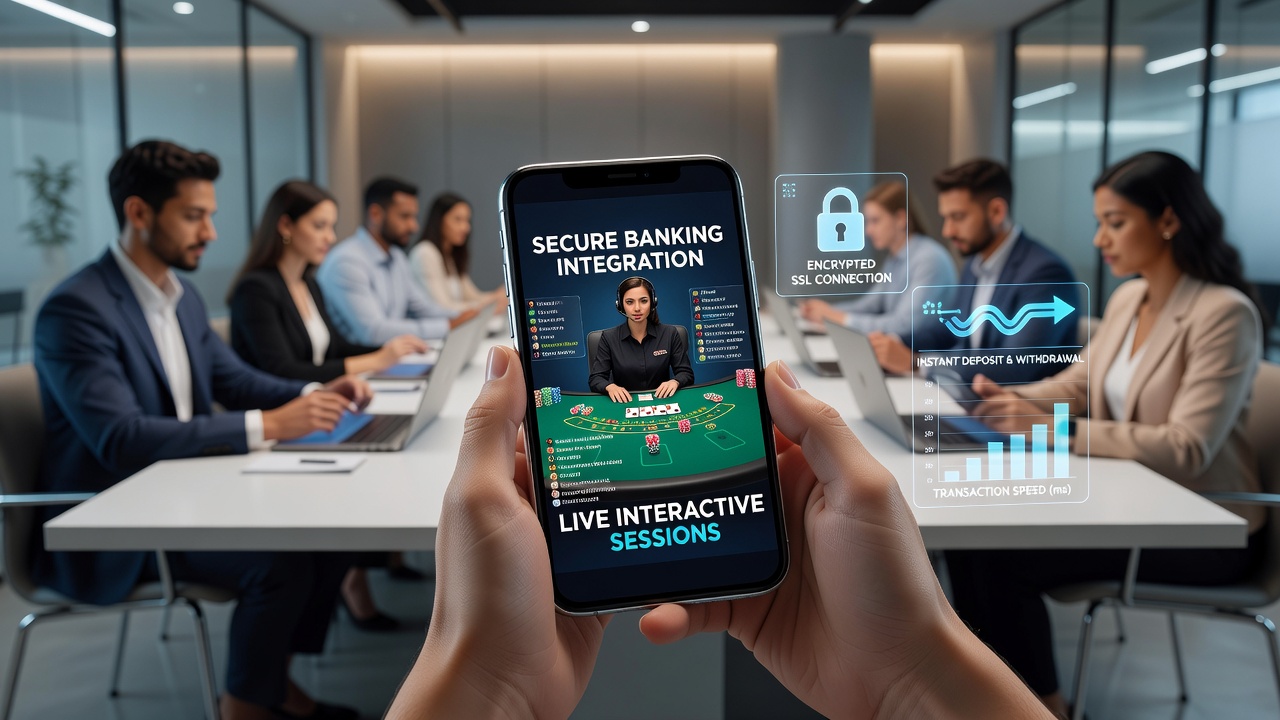 Mobiele apparaten met live casino interfaces en beveiligde betalingsopties